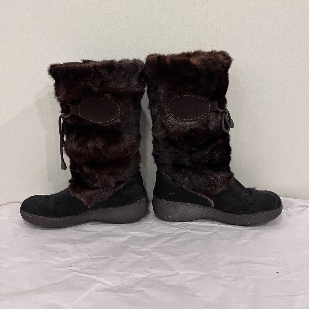 PAJAR WOMEN'S Brown SUEDE/ FUR WINTER BOOTS SIZE US 7.5 (38), EUC Italy - Picture 2 of 12